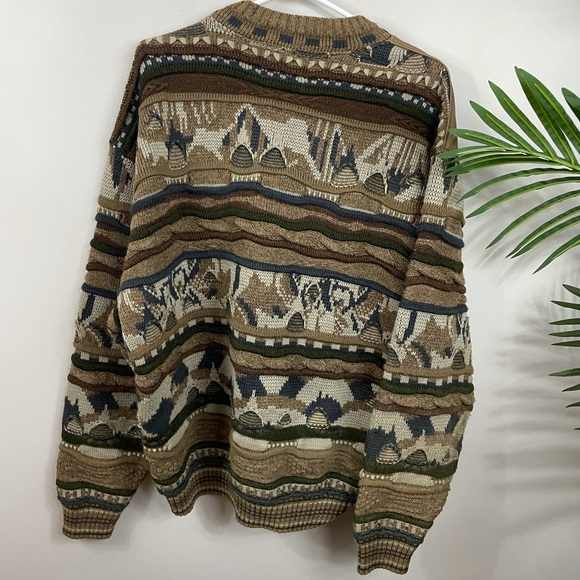 Tosani Coogi knit sweater faux leather panels - Picture 5 of 9